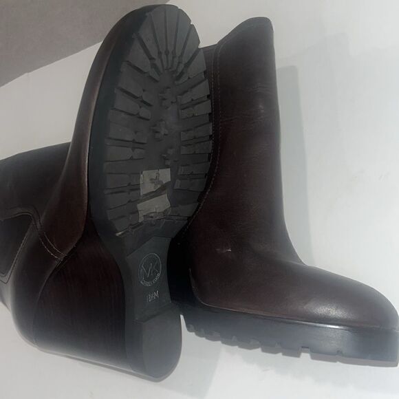 New Michael Michael Kors brown rustic leather 4” wedge boots - Picture 2 of 5